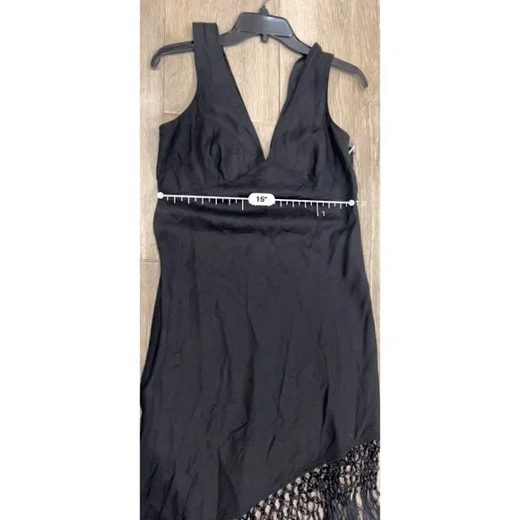 RAILS TAMARA black fringe asymmetrical DRESS size M NWOT - Picture 12 of 12